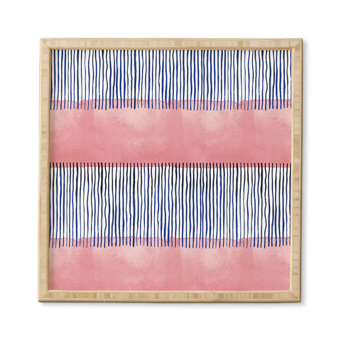 Ninola Design Minimal stripes pink Framed Wall Art