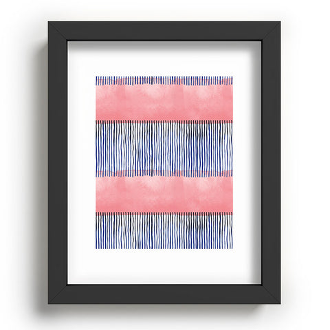 Ninola Design Minimal stripes pink Recessed Framing Rectangle