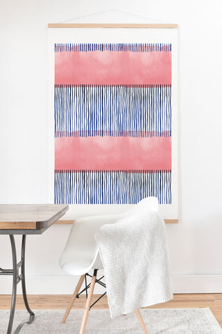 Ninola Design Minimal stripes pink Art Print And Hanger