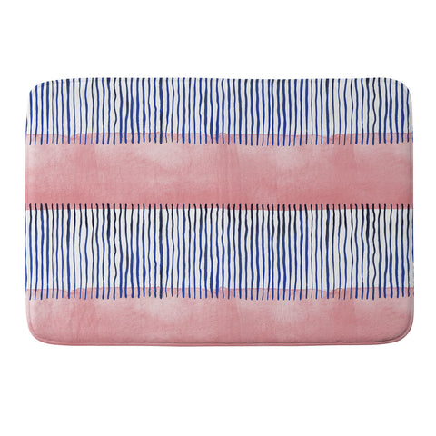 Ninola Design Minimal stripes pink Memory Foam Bath Mat