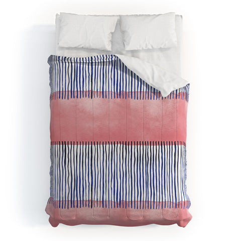Ninola Design Minimal stripes pink Comforter