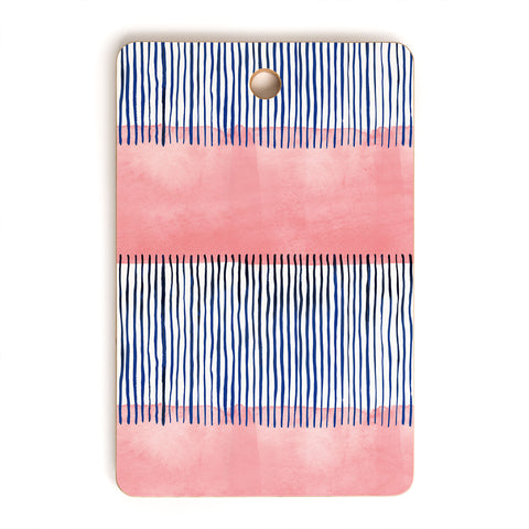 Ninola Design Minimal stripes pink Cutting Board Rectangle