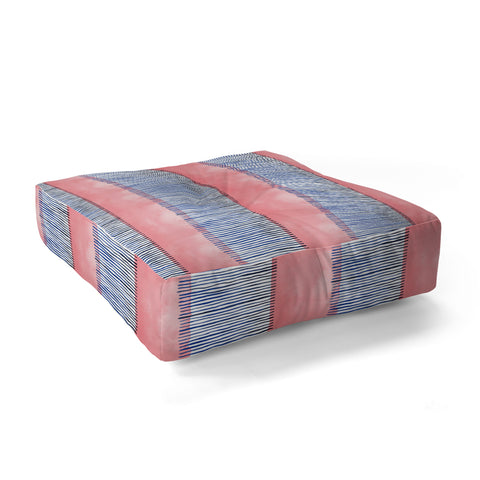 Ninola Design Minimal stripes pink Floor Pillow Square