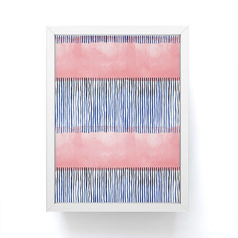 Ninola Design Minimal stripes pink Framed Mini Art Print