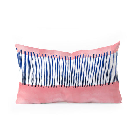 Ninola Design Minimal stripes pink Oblong Throw Pillow