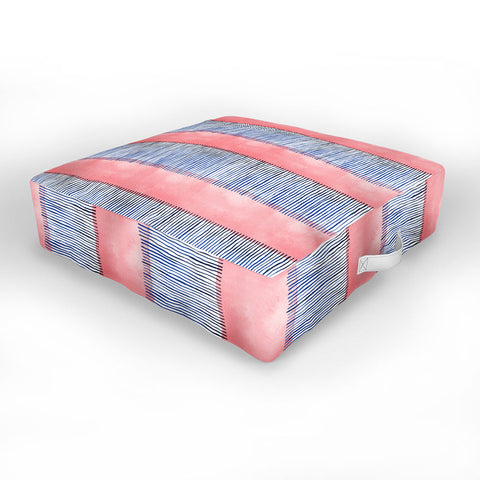 Ninola Design Minimal stripes pink Outdoor Floor Cushion