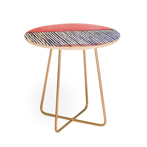 Ninola Design Minimal stripes pink Round Side Table