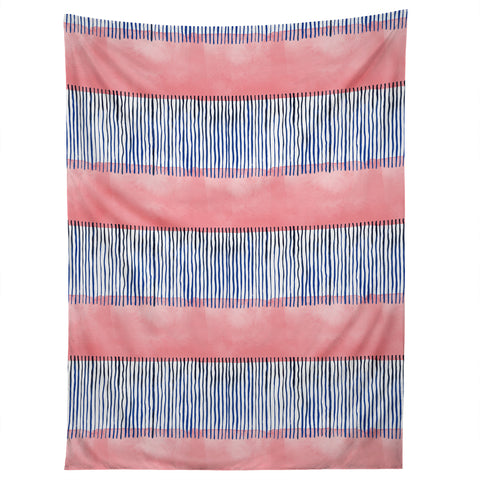 Ninola Design Minimal stripes pink Tapestry