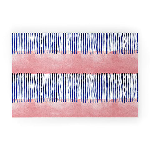 Ninola Design Minimal stripes pink Welcome Mat
