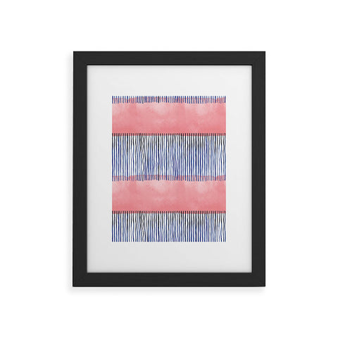 Ninola Design Minimal stripes pink Framed Art Print
