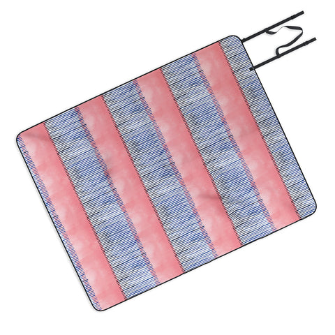 Ninola Design Minimal stripes pink Picnic Blanket