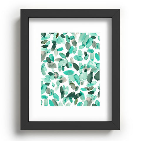Ninola Design Mint flower petals abstract stains Recessed Framing Rectangle