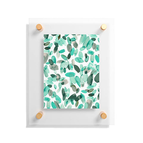 Ninola Design Mint flower petals abstract stains Floating Acrylic Print