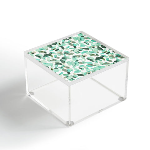 Ninola Design Mint flower petals abstract stains Acrylic Box