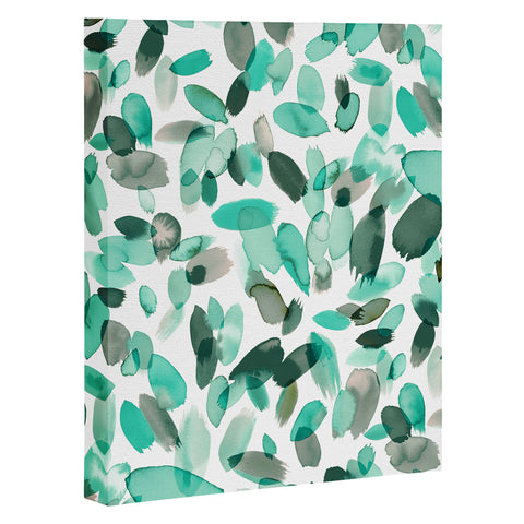Ninola Design Mint flower petals abstract stains Art Canvas