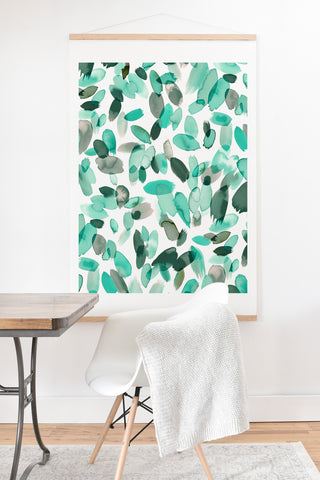 Ninola Design Mint flower petals abstract stains Art Print And Hanger