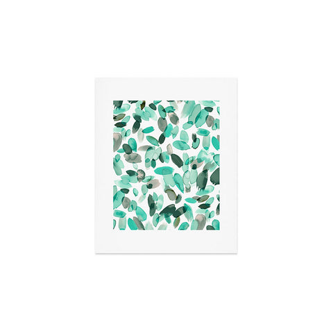 Ninola Design Mint flower petals abstract stains Art Print