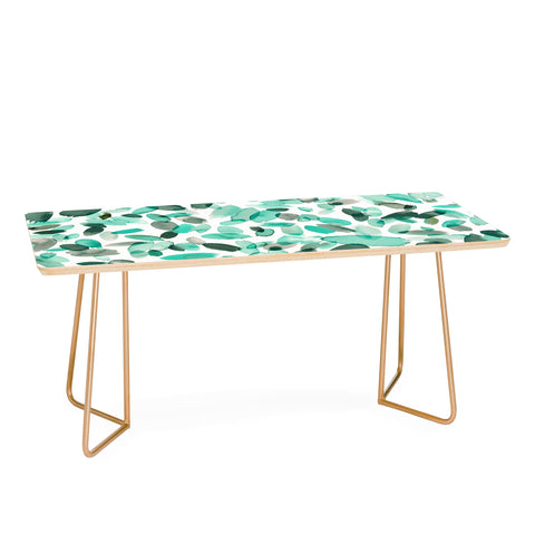 Ninola Design Mint flower petals abstract stains Coffee Table