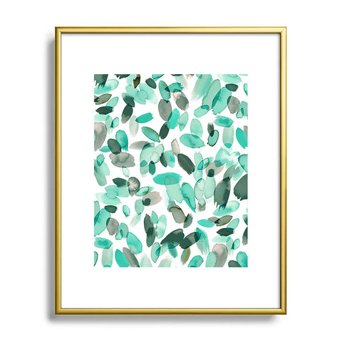 Ninola Design Mint flower petals abstract stains Metal Framed Art Print