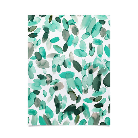 Ninola Design Mint flower petals abstract stains Poster