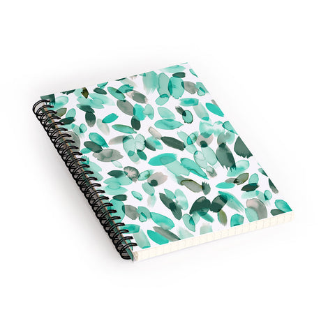 Ninola Design Mint flower petals abstract stains Spiral Notebook
