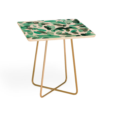 Ninola Design Mint flower petals abstract stains Side Table