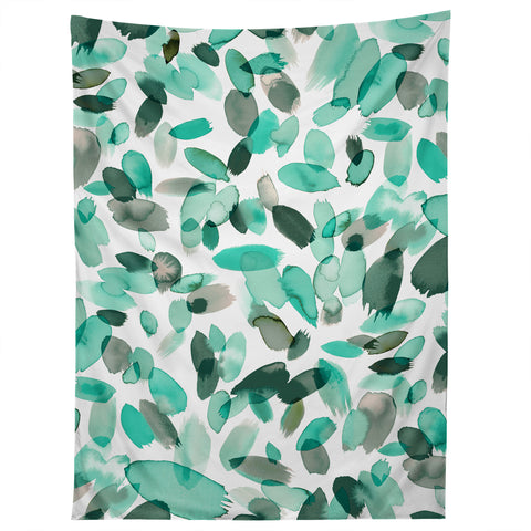 Ninola Design Mint flower petals abstract stains Tapestry