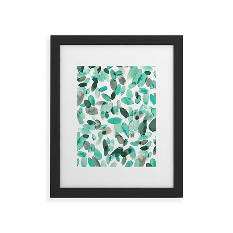 Ninola Design Mint flower petals abstract stains Framed Art Print