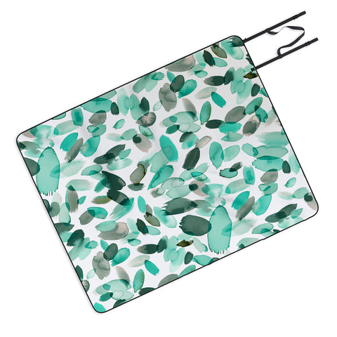 Ninola Design Mint flower petals abstract stains Picnic Blanket