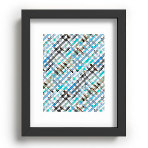 Ninola Design Mint Gingham Squares Watercolor Recessed Framing Rectangle