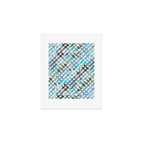 Ninola Design Mint Gingham Squares Watercolor Art Print