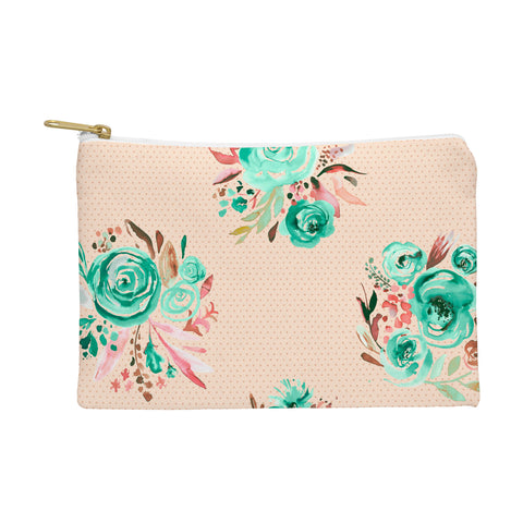 Ninola Design Mint sweet roses bouquets watercolor Pouch