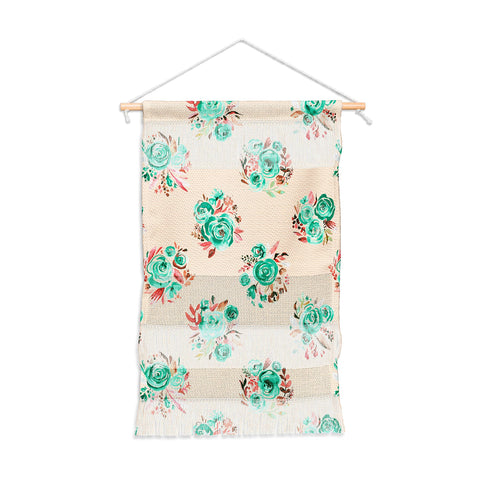 Ninola Design Mint sweet roses bouquets watercolor Wall Hanging Portrait