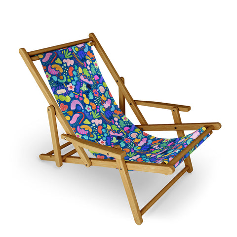Ninola Design Modern Abstract Bold Shapes Cobalt Sling Chair