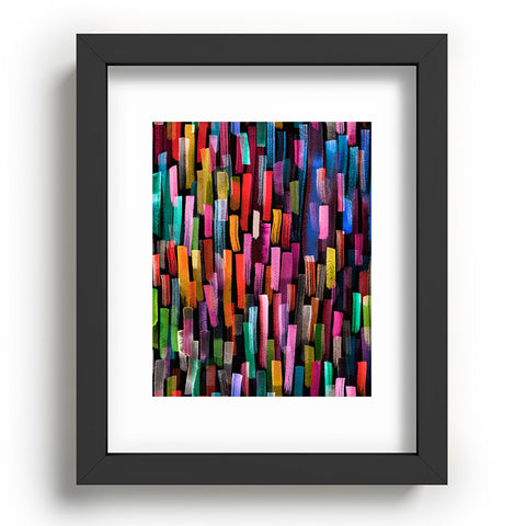 Ninola Design Modern colorful brushstrokes painting stripes Recessed Framing Rectangle