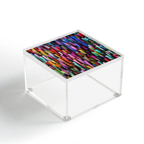 Ninola Design Modern colorful brushstrokes painting stripes Acrylic Box
