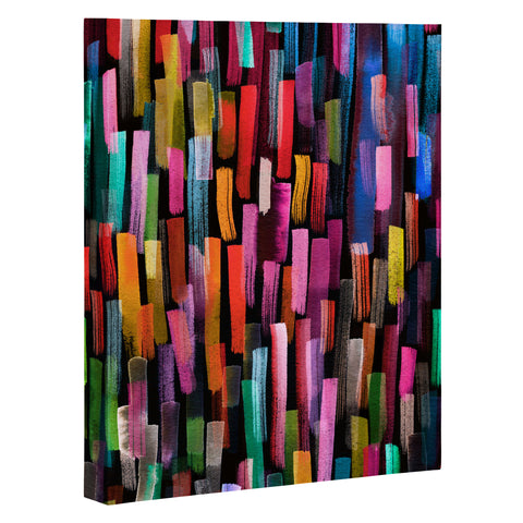 Ninola Design Modern colorful brushstrokes painting stripes Art Canvas