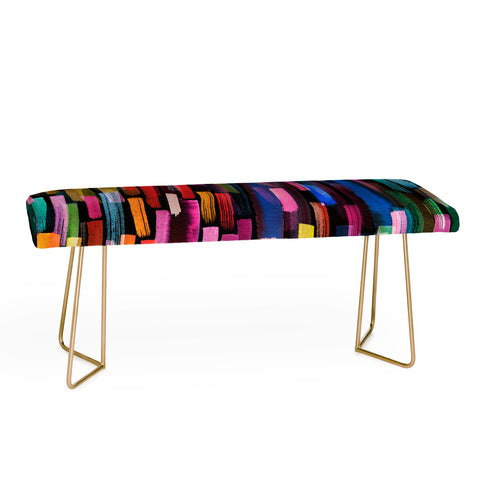 Ninola Design Modern colorful brushstrokes painting stripes Bench