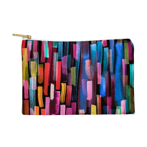 Ninola Design Modern colorful brushstrokes painting stripes Pouch