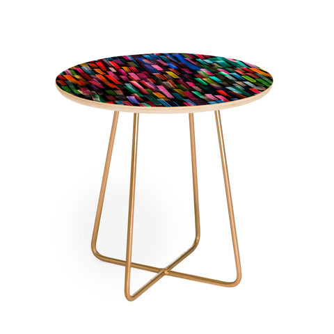 Ninola Design Modern colorful brushstrokes painting stripes Round Side Table