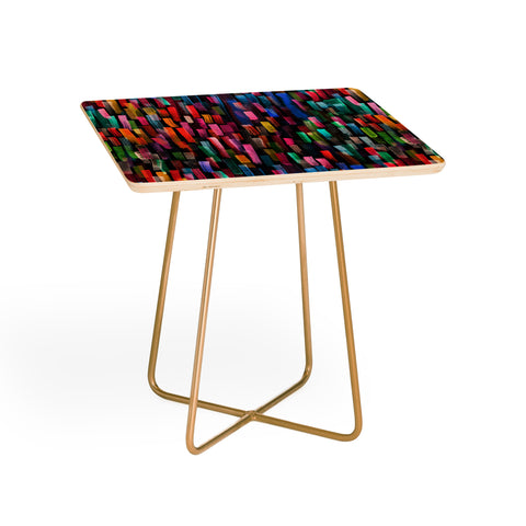 Ninola Design Modern colorful brushstrokes painting stripes Side Table