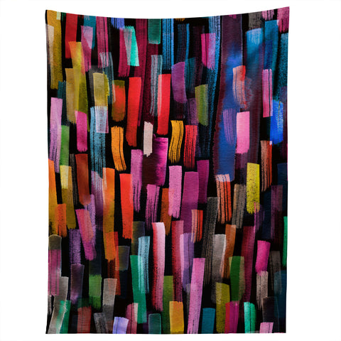 Ninola Design Modern colorful brushstrokes painting stripes Tapestry