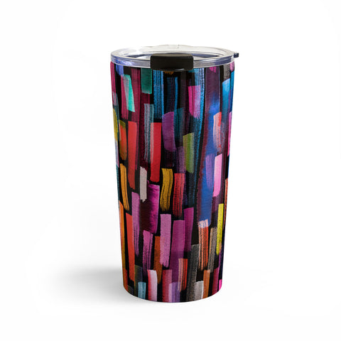 Ninola Design Modern colorful brushstrokes painting stripes Travel Mug