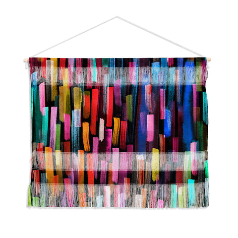 Ninola Design Modern colorful brushstrokes painting stripes Wall Hanging Landscape