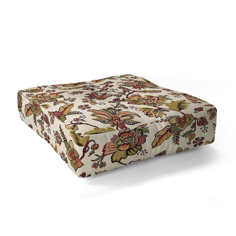 Ninola Design Modern Indienne Gold green Floor Pillow Square