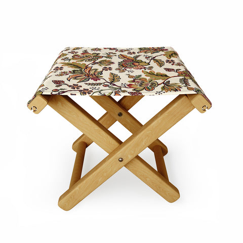 Ninola Design Modern Indienne Gold green Folding Stool