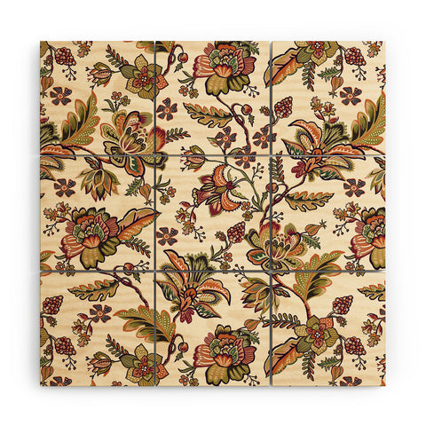 Ninola Design Modern Indienne Gold green Wood Wall Mural