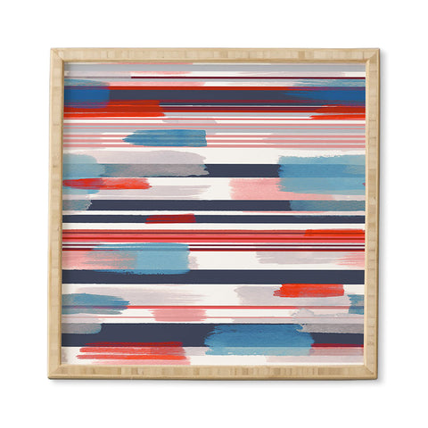 Ninola Design Modern marine stripes red Framed Wall Art