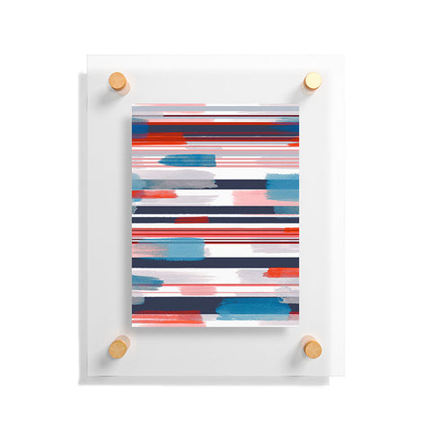 Ninola Design Modern marine stripes red Floating Acrylic Print