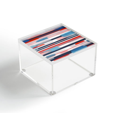 Ninola Design Modern marine stripes red Acrylic Box